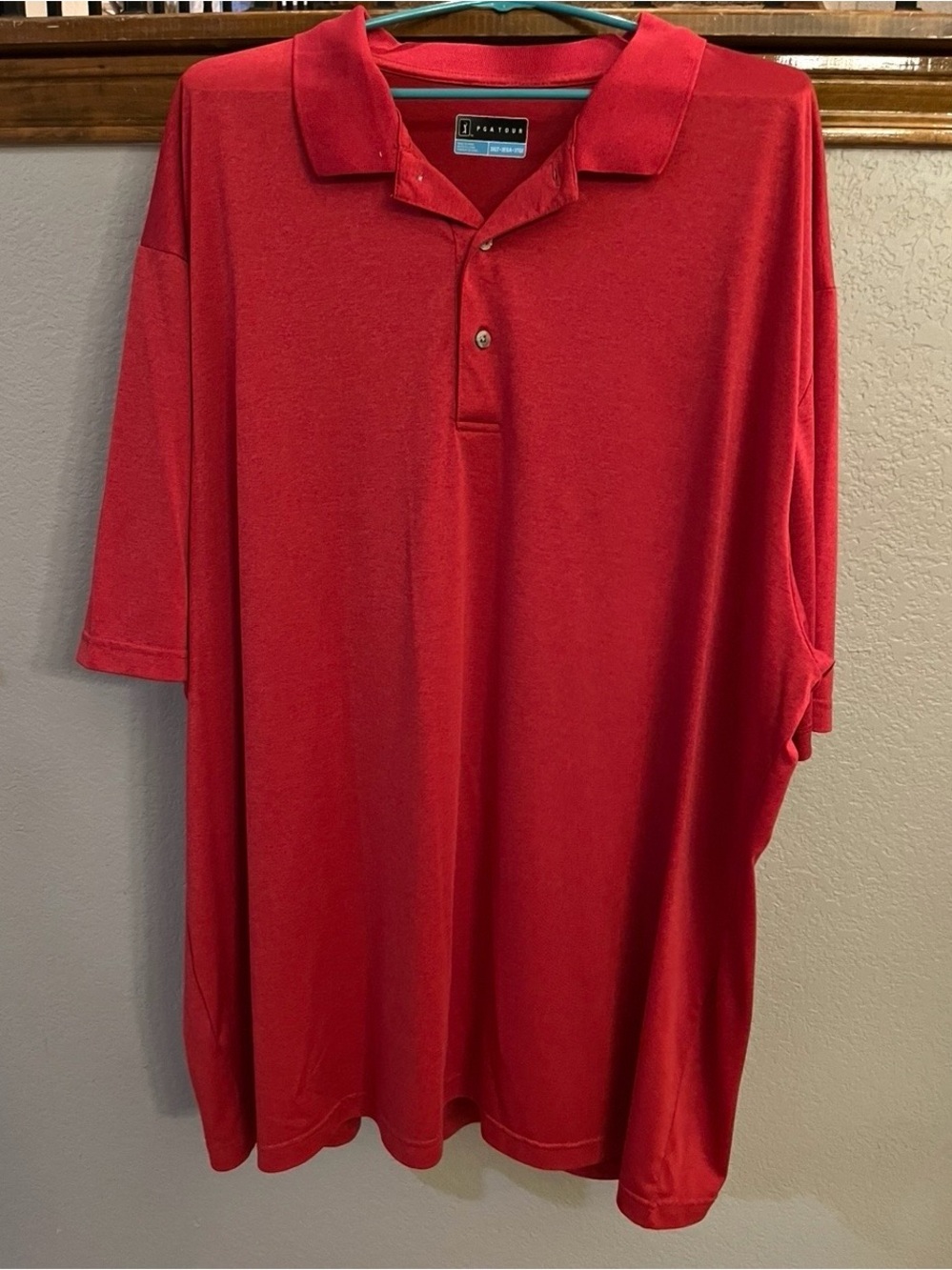 PGA Tour Red Short-Sleeve Polo Shirt